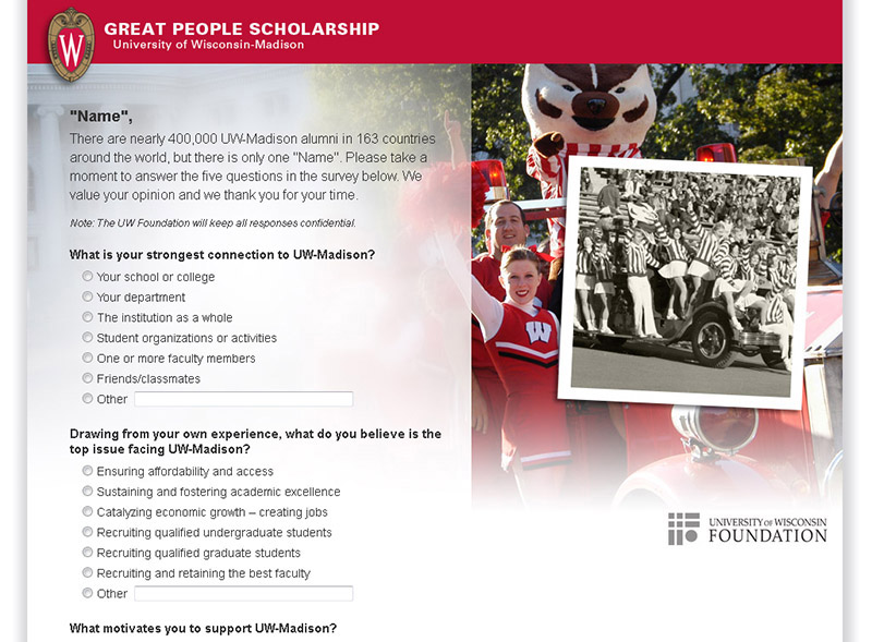 Great People Scholarship - Direct Mail and Personalized URLs Great People Scholarship - Direct Mail and Personalized URLs