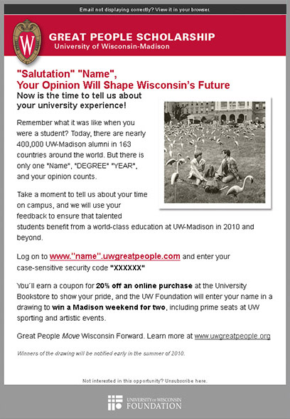 Great People Scholarship - Direct Mail and Personalized URLs Great People Scholarship - Direct Mail and Personalized URLs