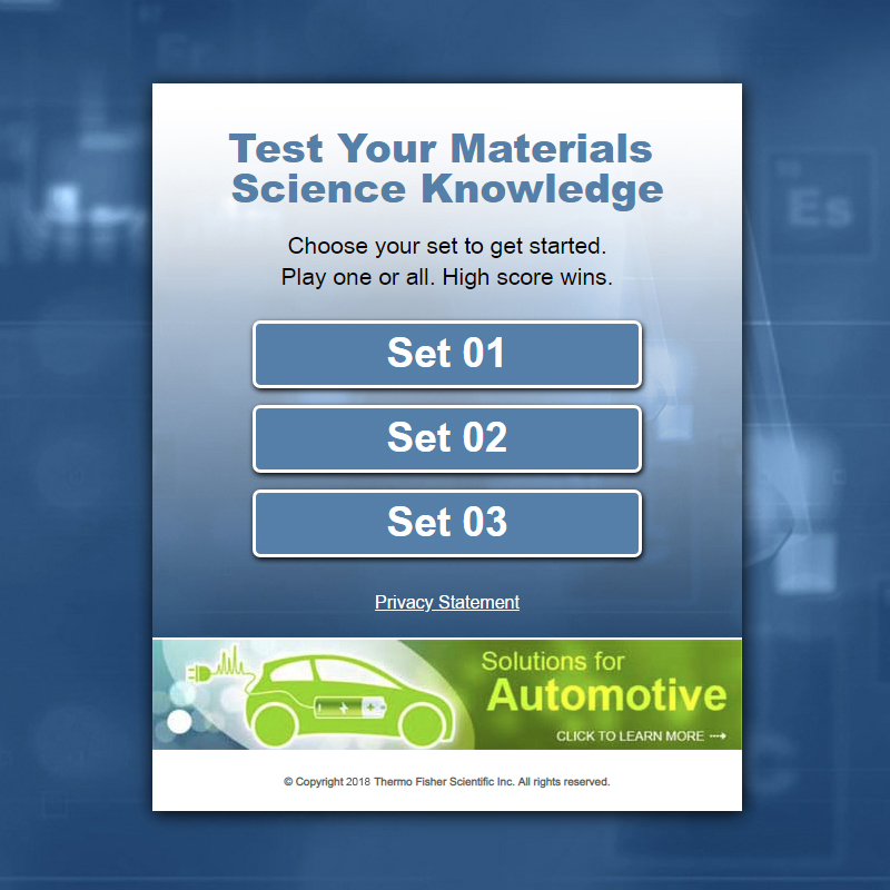 Thermo Scientific – Materials Science Quiz Thermo Scientific – Materials Science Quiz