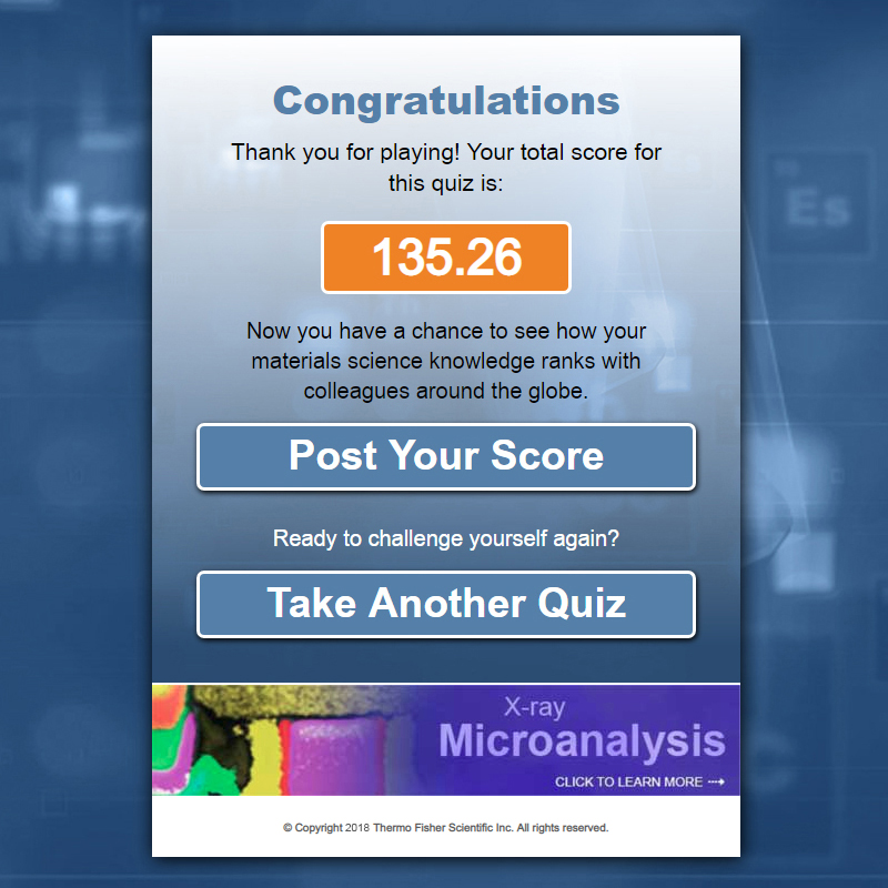 Thermo Scientific – Materials Science Quiz Thermo Scientific – Materials Science Quiz